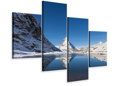 modern-4-piece-canvas-print-the-riffelsee-on-matterhorn