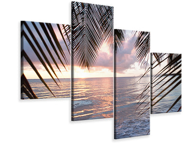 modern-4-piece-canvas-print-under-palm-leaves