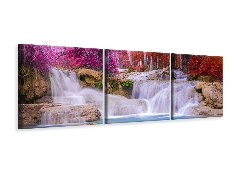 panoramic-3-piece-canvas-print-paradisiacal-waterfall