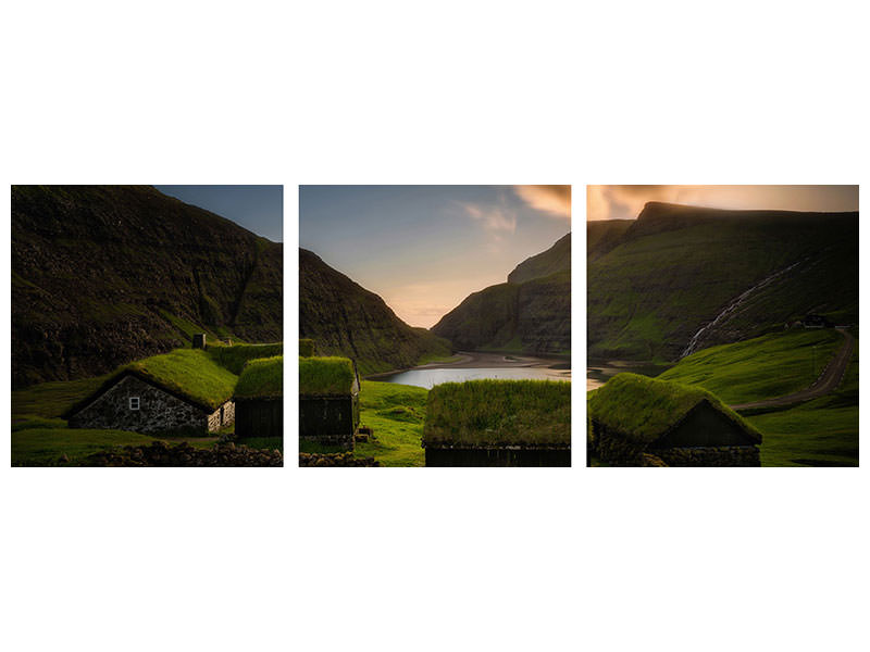 panoramic-3-piece-canvas-print-saksun-village