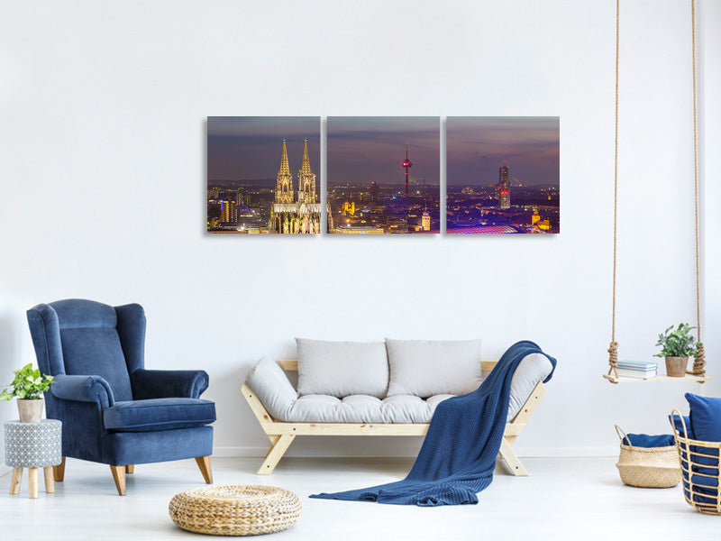 panoramic-3-piece-canvas-print-skyline-cologne-cathedral-at-night