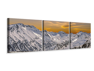 panoramic-3-piece-canvas-print-sunset-in-the-mountains