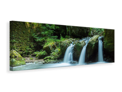 panoramic-canvas-print-falling-water-in-the-wood