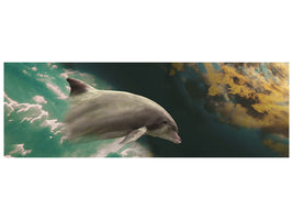 panoramic-canvas-print-fascination-dolphin