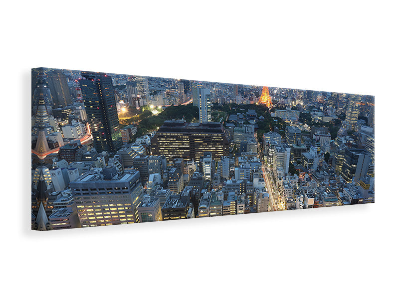 panoramic-canvas-print-paris-in-the-evening