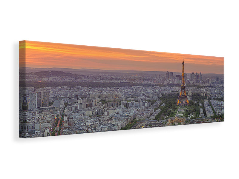 panoramic-canvas-print-paris-skyline-at-sunset