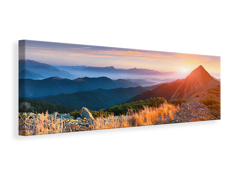 panoramic-canvas-print-sunset-in-the-alps