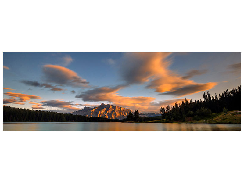 panoramic-canvas-print-two-jack-lake-sunset